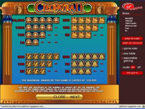 Cleopatra II Payouts